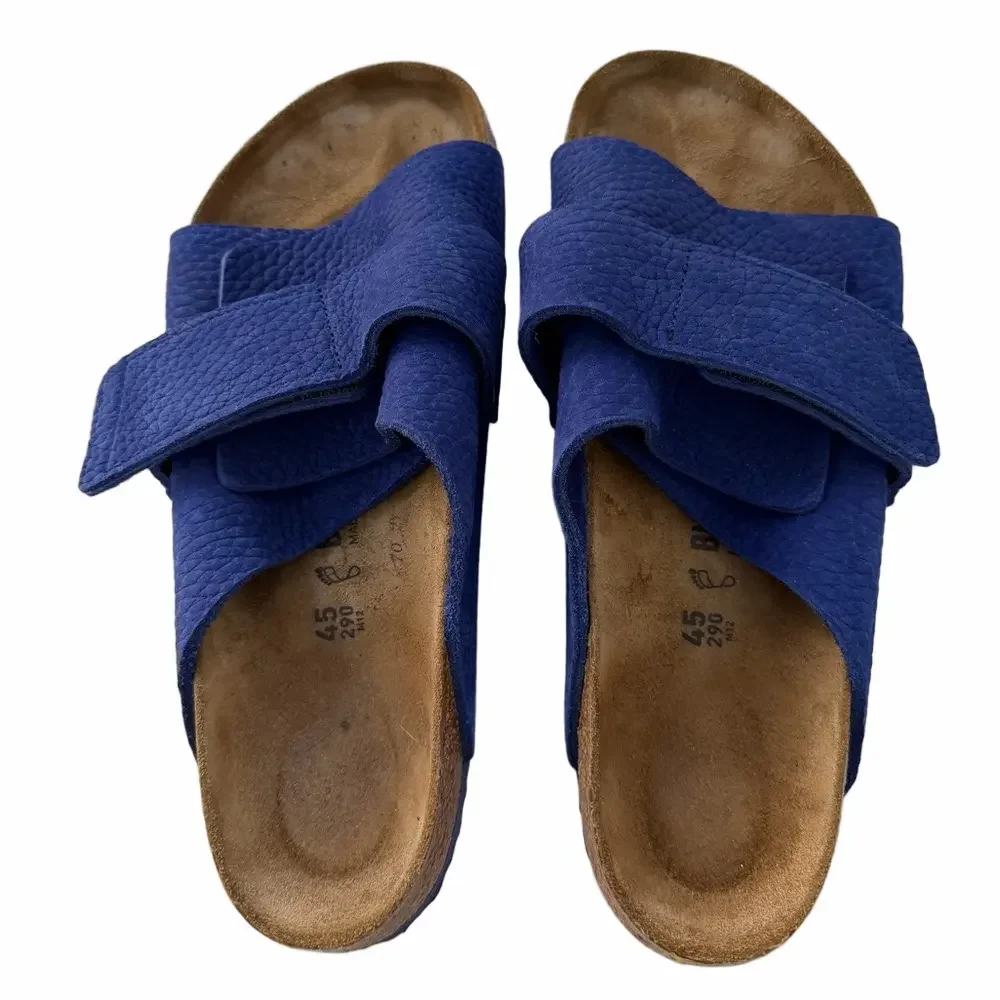 Birkenstock Kyoto Nubuck Leather Desert Buck Indigo Blue Sandals Size 45 US 12
